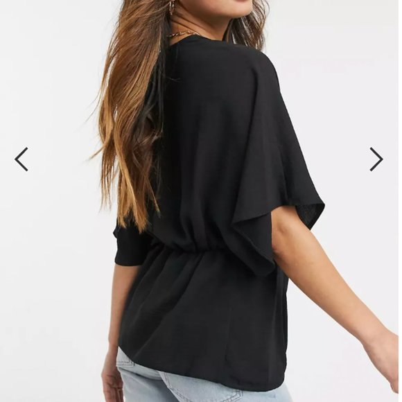NWOT - ASOS DESIGN knot front top with kimono sleeve - Picture 2 of 4